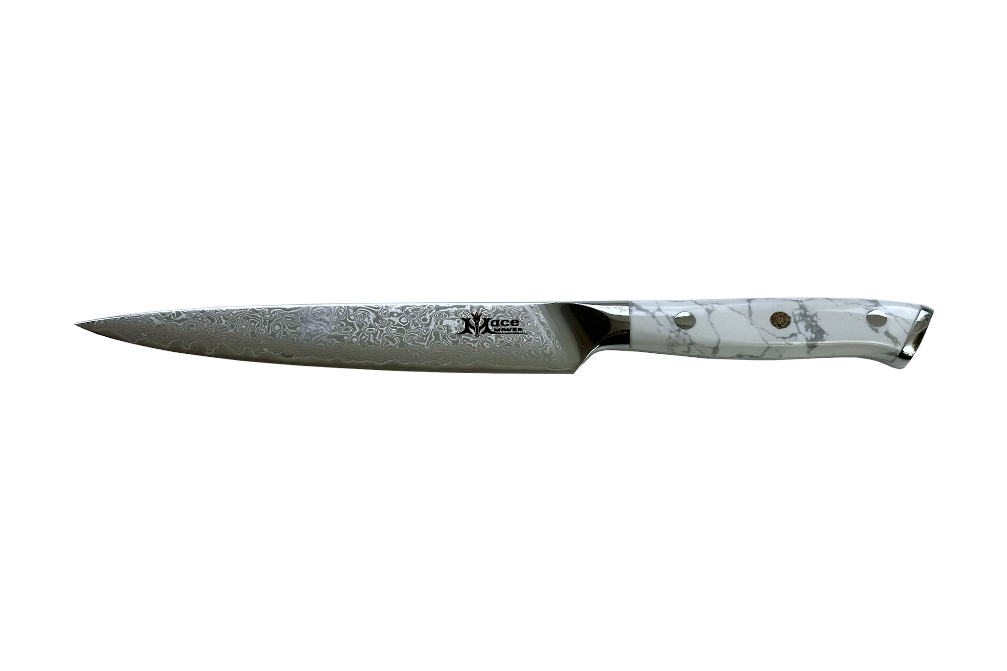 MaceMaker White Stone - SanMai Utility Kitchen Knife